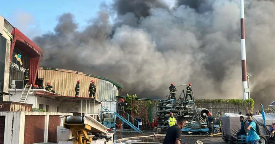 Smoke still billowing from cargo village at Shahjalal Airport 23 hours after fire