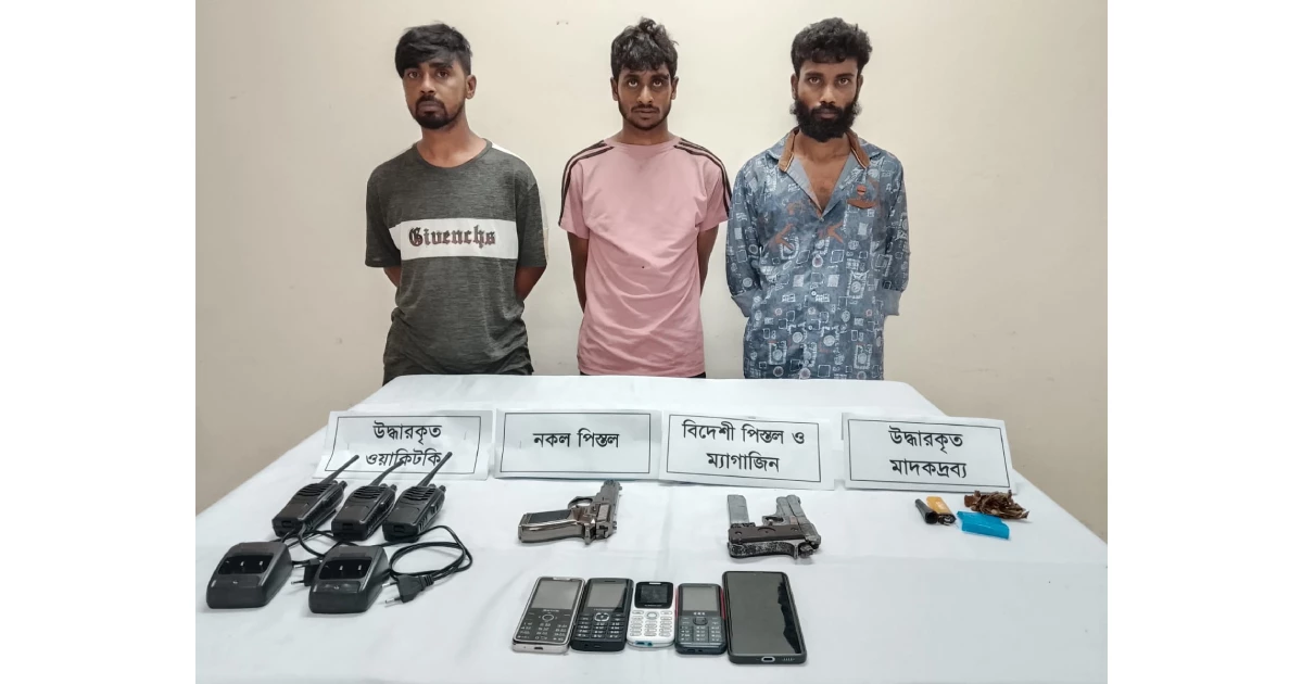 3 gangsters arrested in Meherpur by joint forces