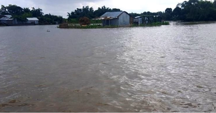 Swollen Padma inundates low-lying areas in Rajshahi forcing evacuation