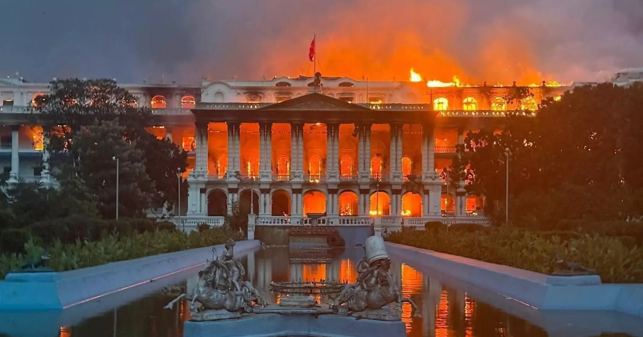 Did fire at Singha Durbar amid protest in Nepal destroy Charyapada?
