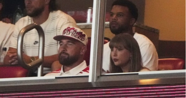 Travis Kelce, Taylor Swift make first public appearance together since engagement