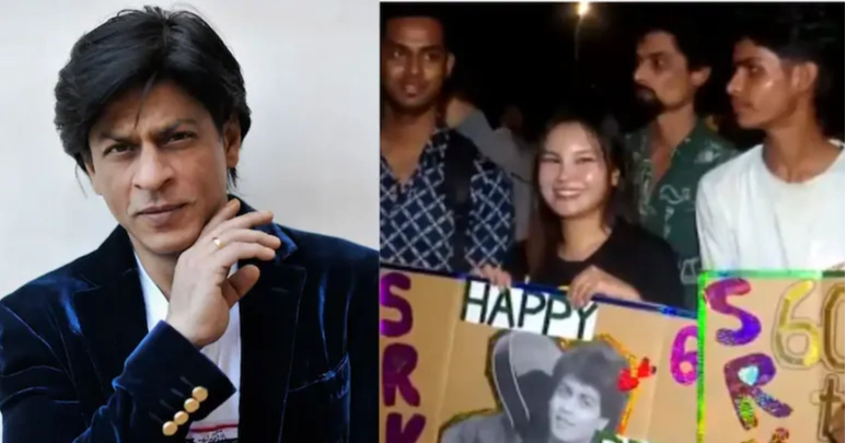 Fans gather outside Shah Rukh Khan’s Mannat to celebrate his 60th birthday