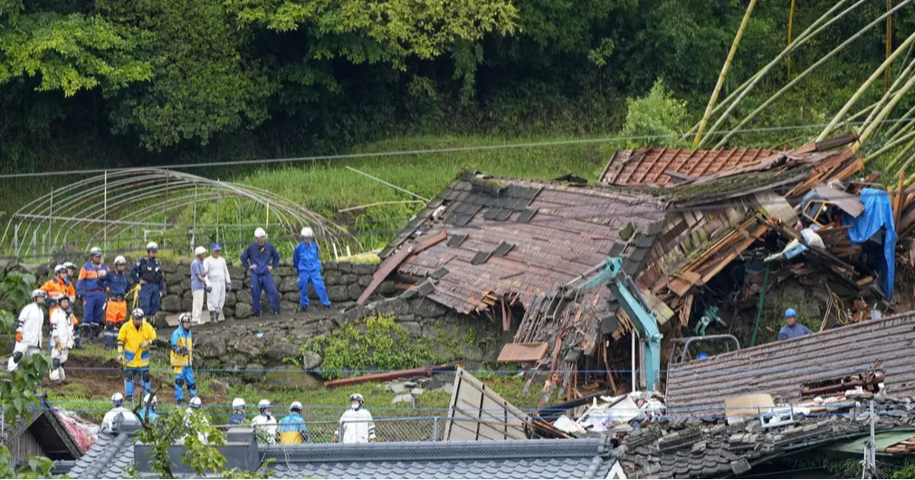 Heavy rain slams southern Japan, triggering floods and mudslides