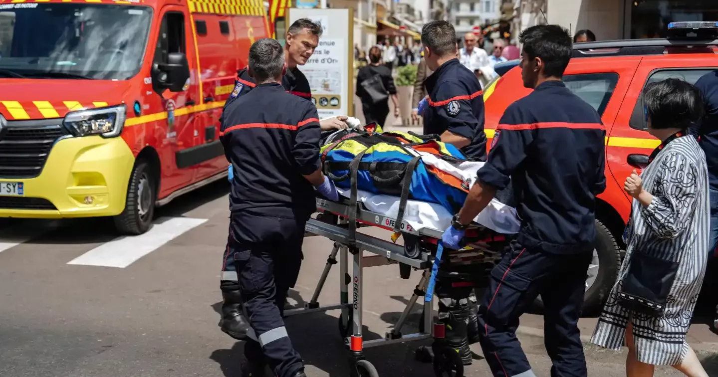 Palm tree falls on a person at Cannes Film Festival