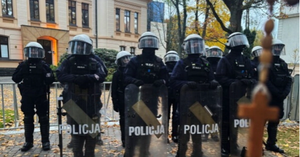 Hundreds protest suspension of Poland's top court chief, 3 detained