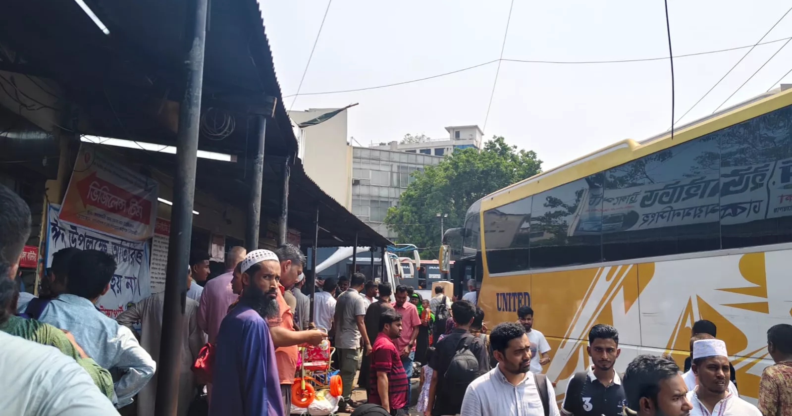 Extra fare collection, fines, and Vigilance Team activity at Mohakhali Bus Terminal on last day of Eid journey