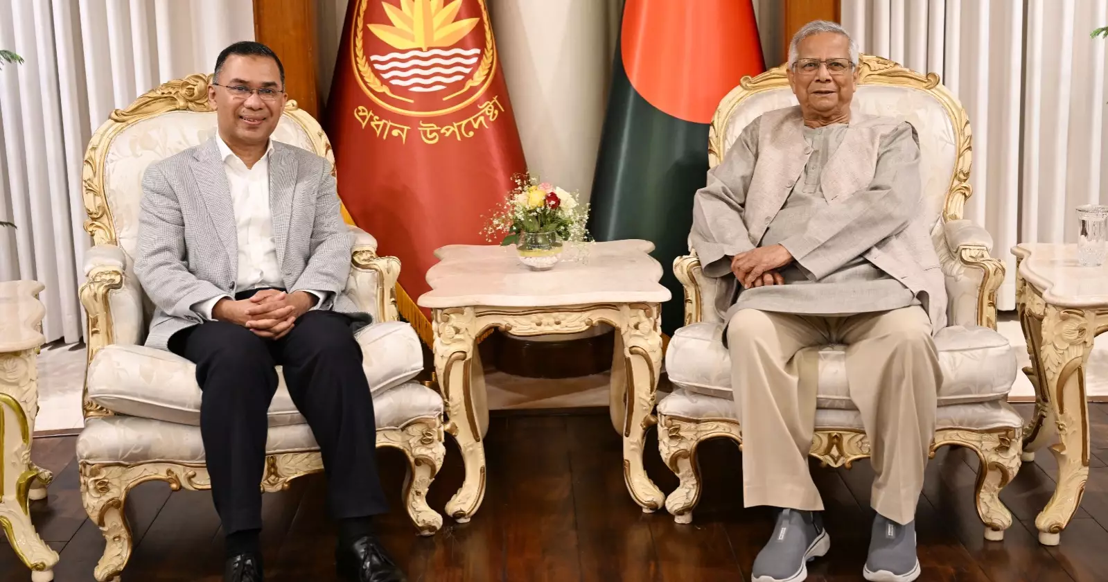 Tarique Rahman holds first meeting with Prof Yunus in Bangladesh