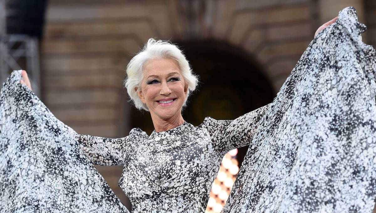 Helen Mirren runs down runway barefoot — see the jubilant moment