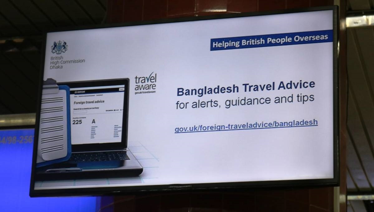 Digital info boards placed at Dhaka, Sylhet airports for British nationals
