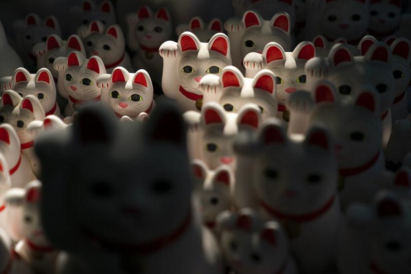 Countless lucky cats beckon at Tokyo temple