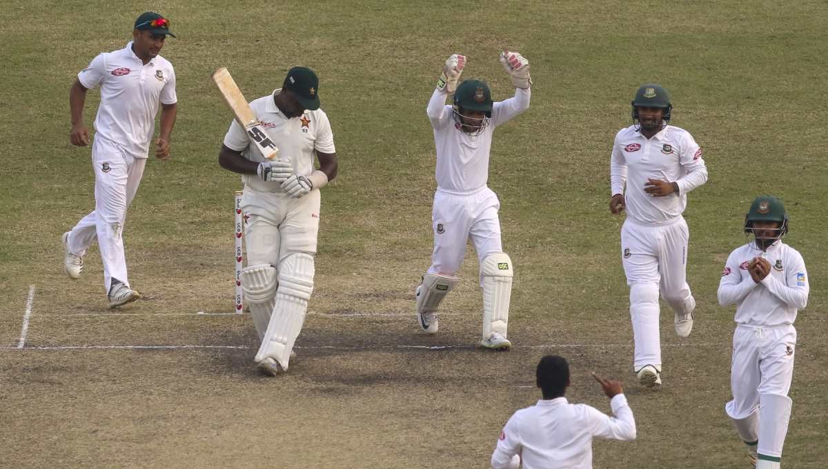 Bangladesh need another 6 wkts to win vs Zimbabwe