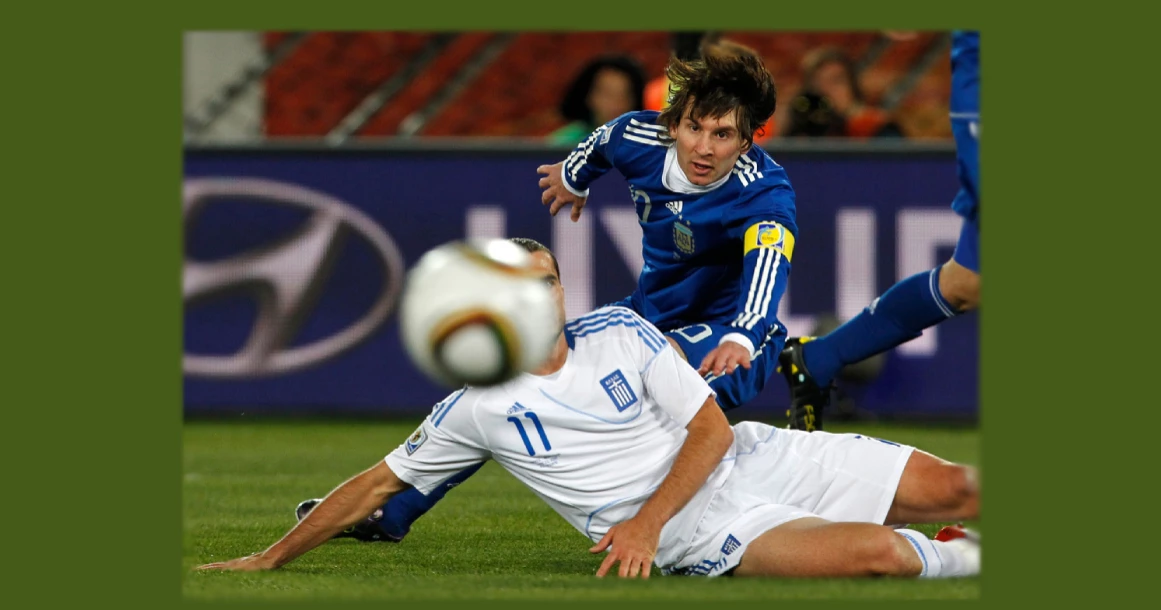 Photos of Lionel Messi at 6 World Cups from 2006