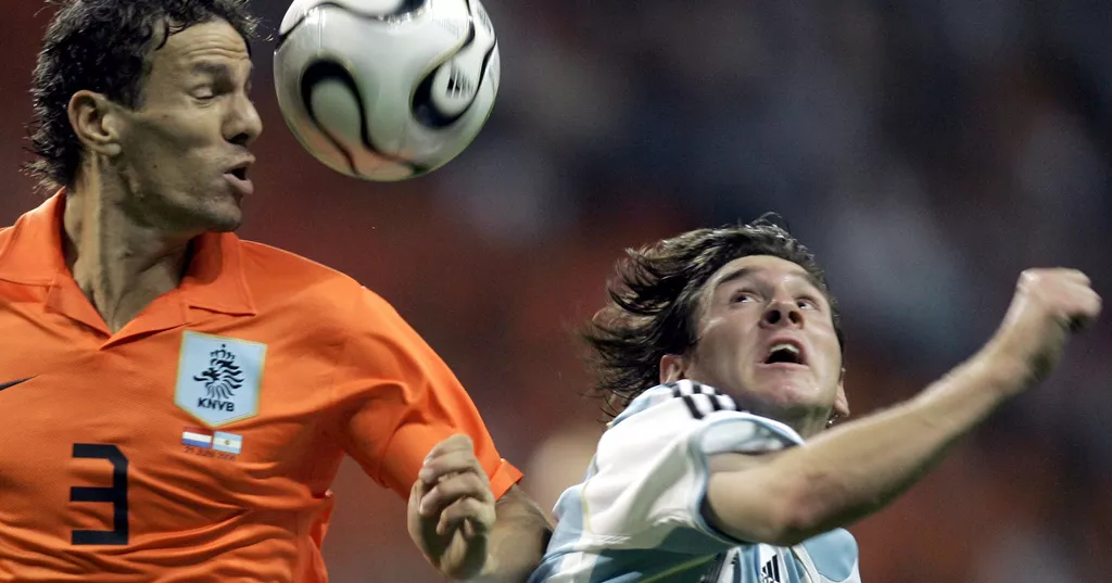 Photos of Lionel Messi at 6 World Cups from 2006