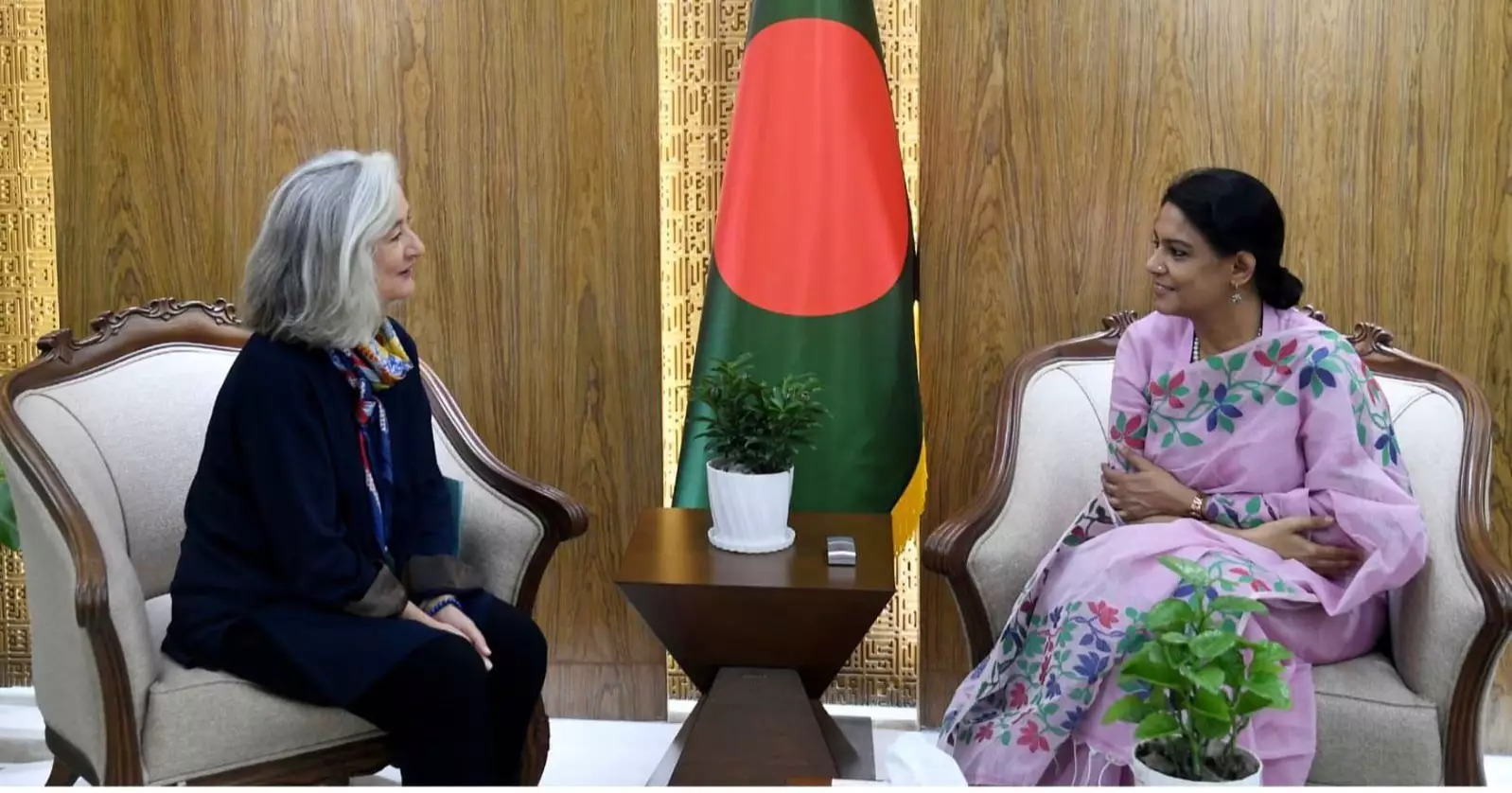 UNDP and French delegations meet Environment Advisor Rizwana Hasan