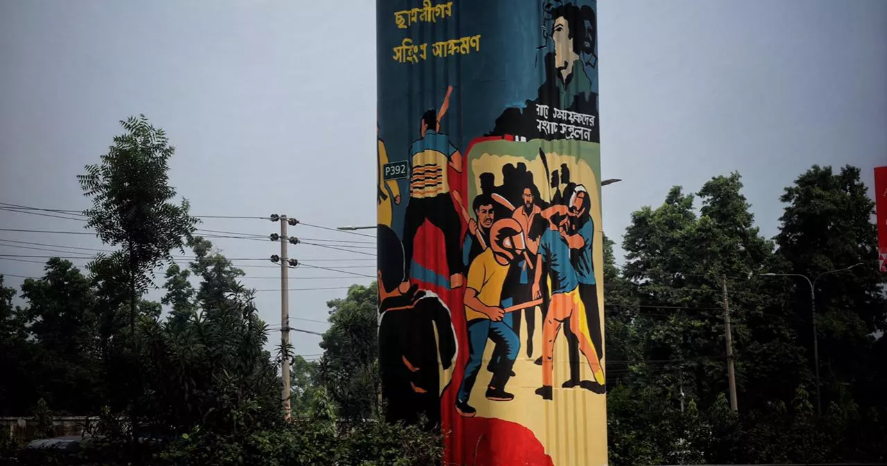 Graffiti chronicling of July Uprising adorn Dhaka Metro pillars