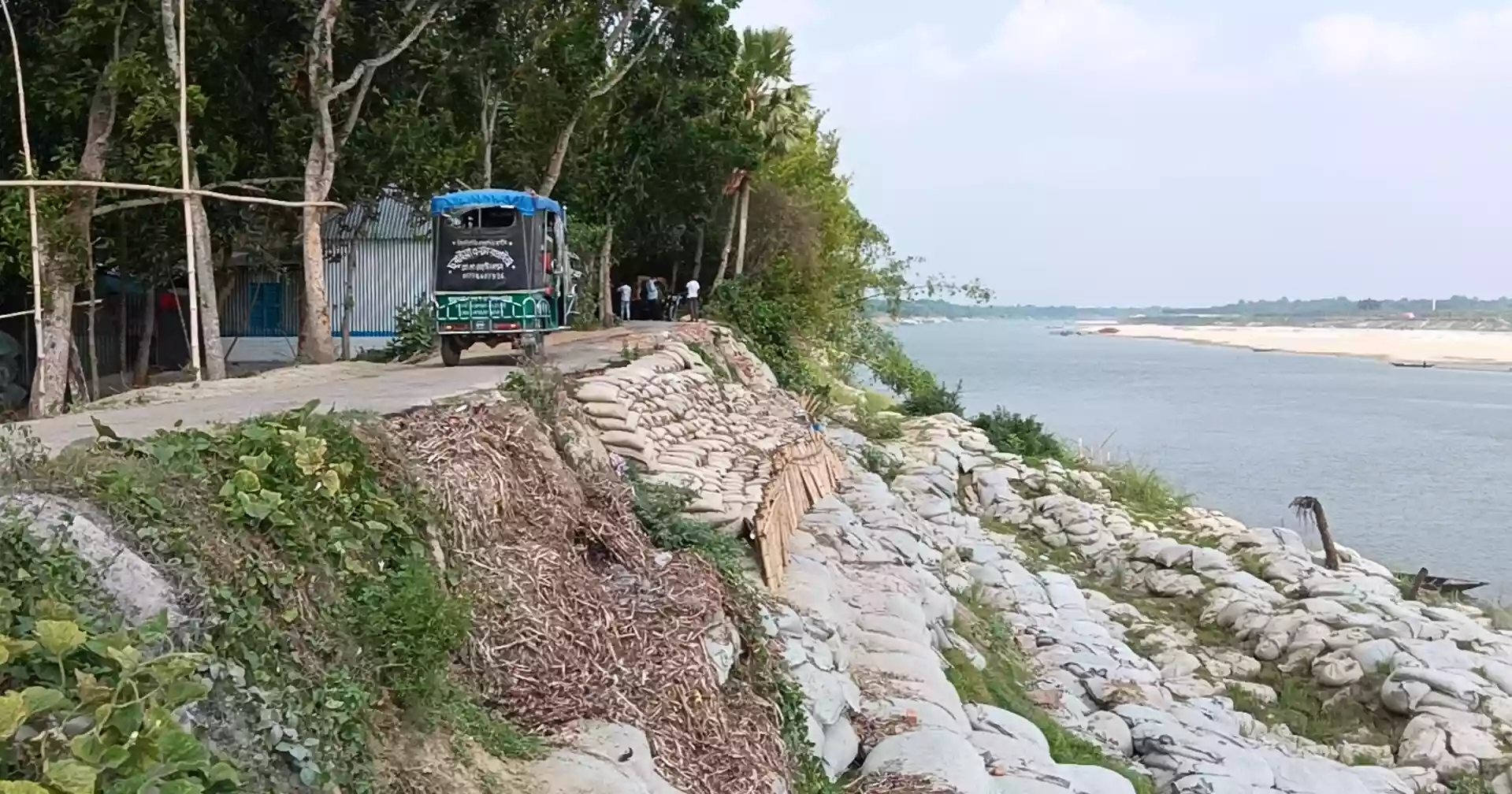 River erosion puts Rajbari road and dozens of families at risk
