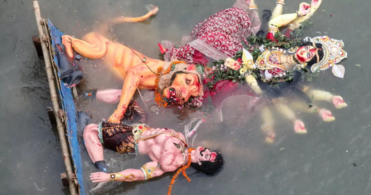 Durga Puja ends with immersion of idols