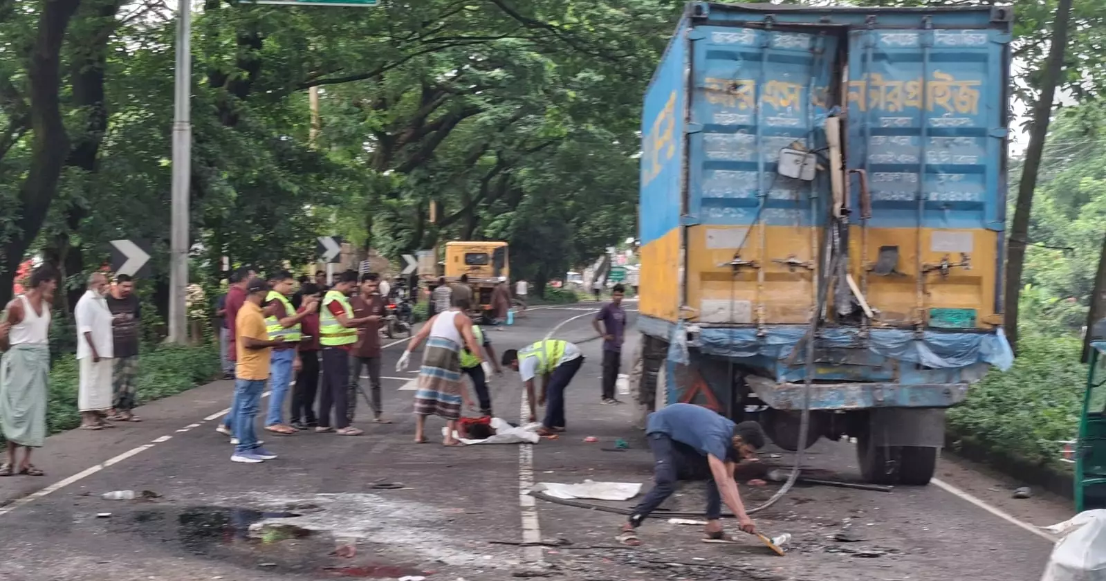 Bus, covered van drivers, helper killed in Feni highway collision