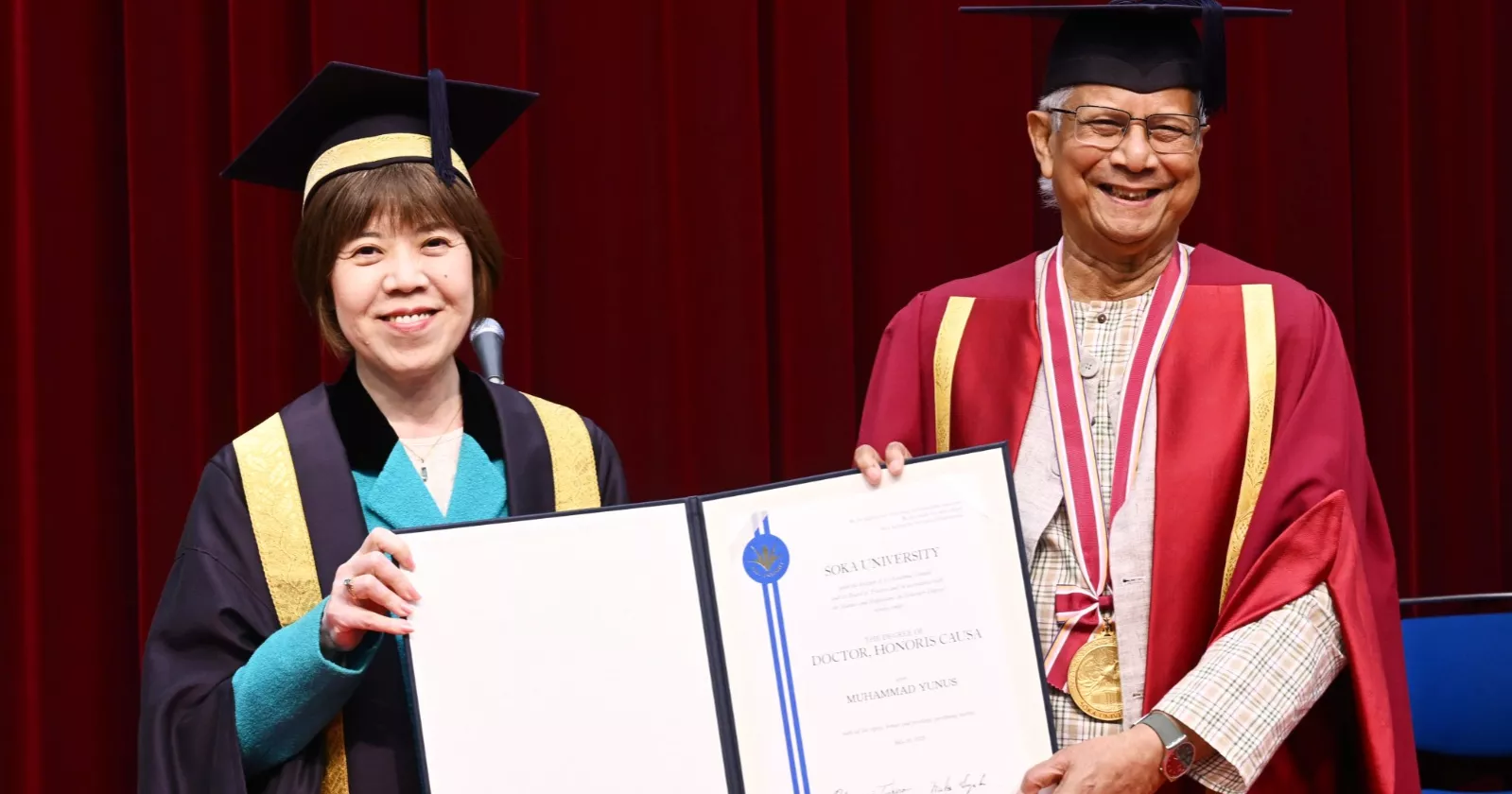 Prof Yunus conferred Honorary Doctorate Degree by Japan’s Soka University