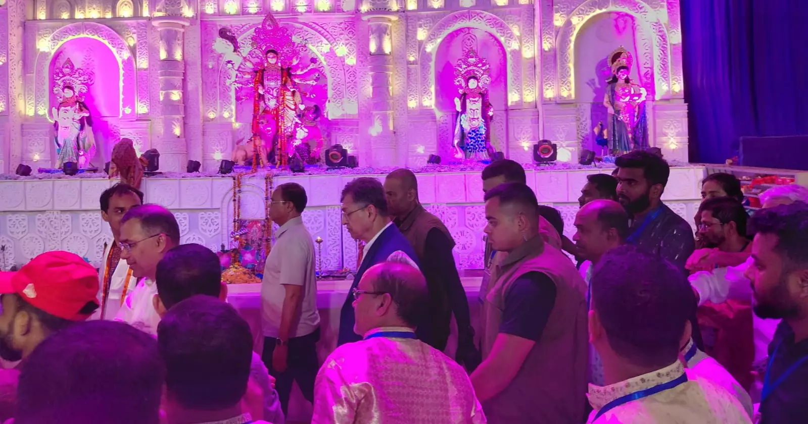 Tarique visits JM Sen Hall Puja mandap in Chattogram
