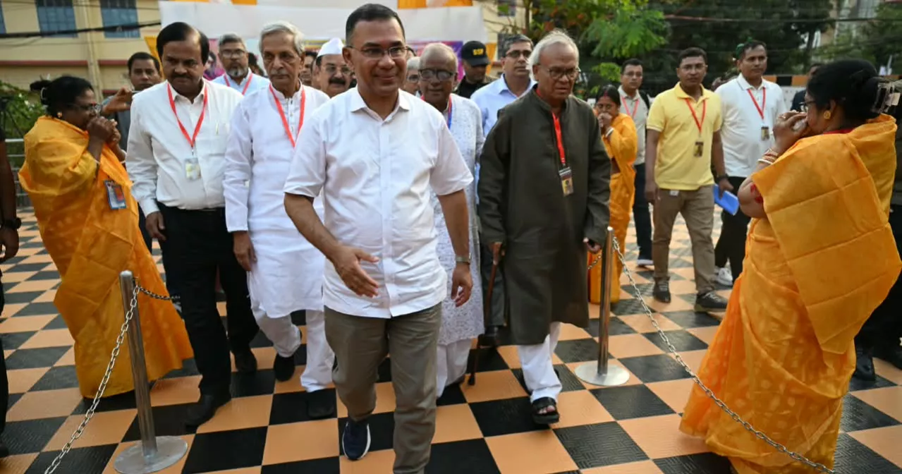 PM visits Durga Puja mandap in Rajshahi, exchanges greetings with Hindu community