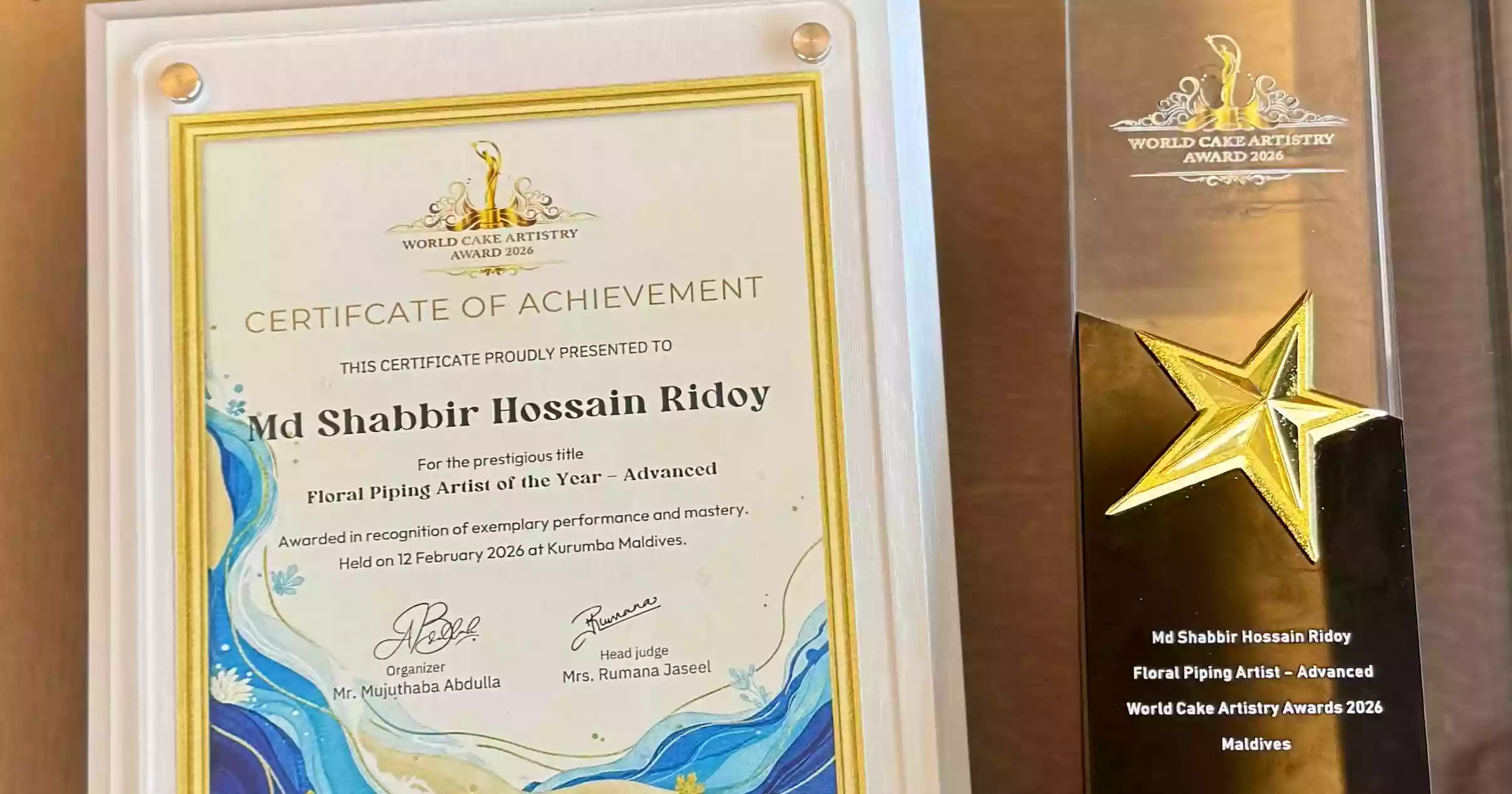 Bangladeshi chef secures gold at world cake competition