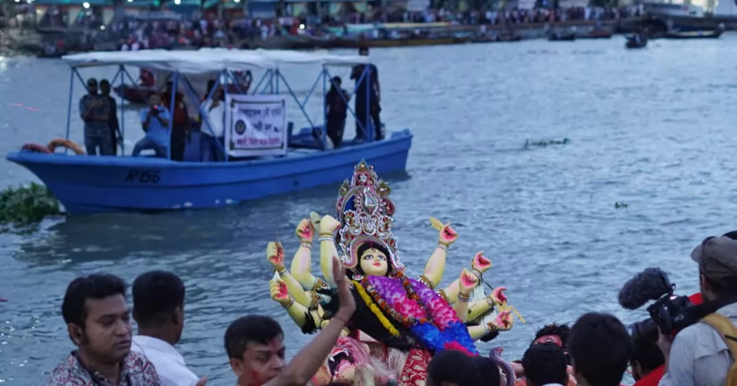 Durga Puja ends with immersion of idols