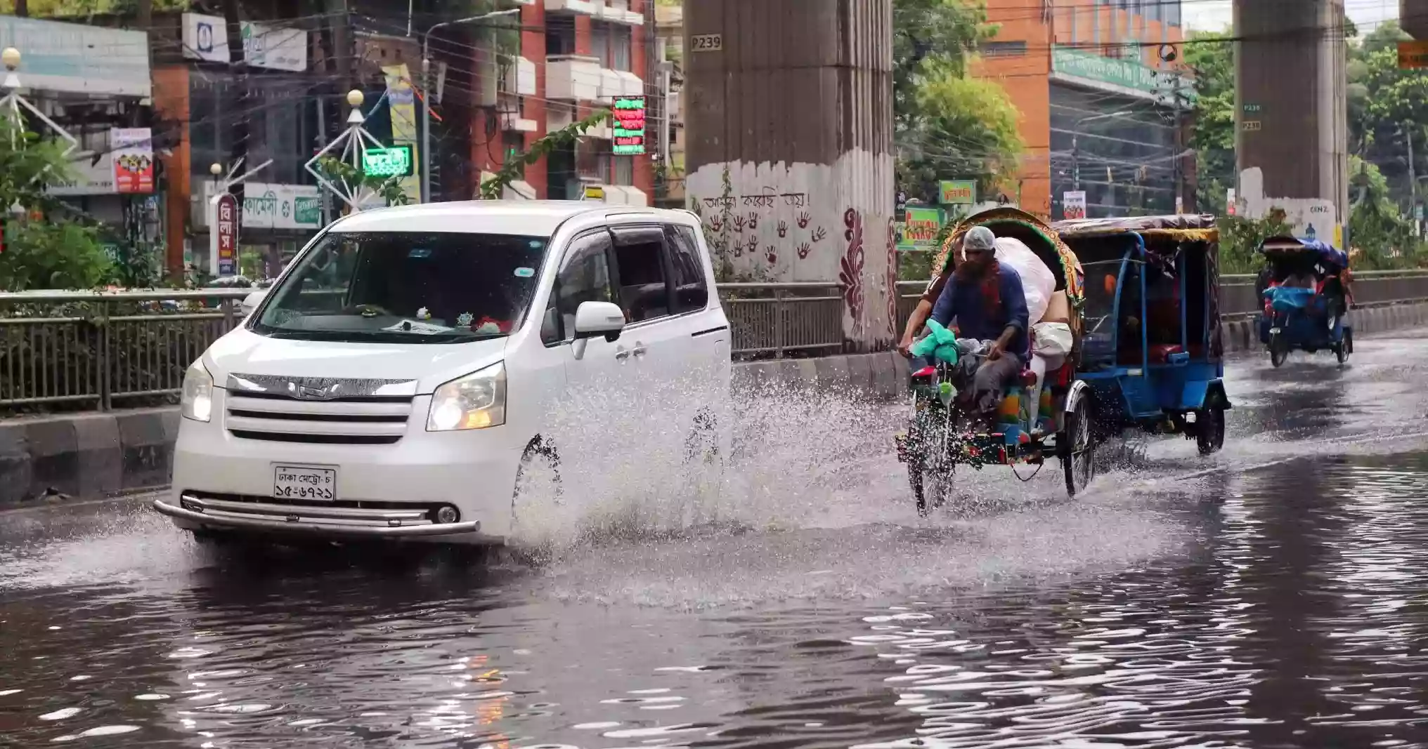 Parts of Dhaka waterlogged after evening showers