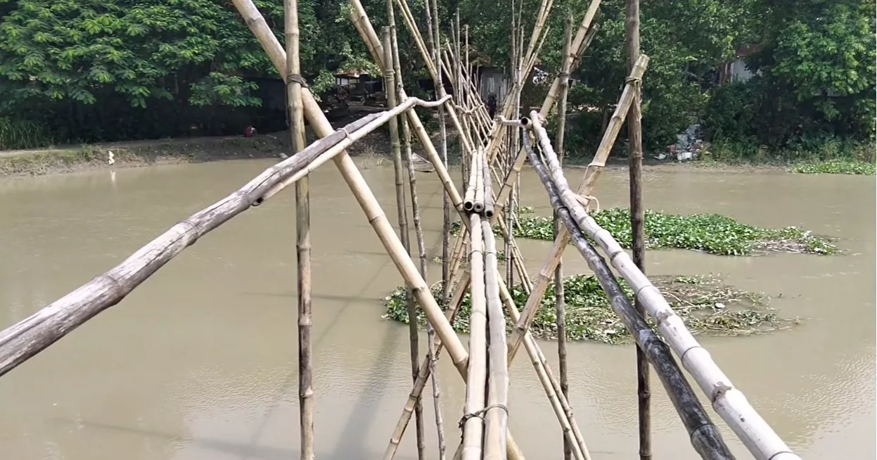 25 Manikganj villages rely on fragile bamboo bridge for daily travel