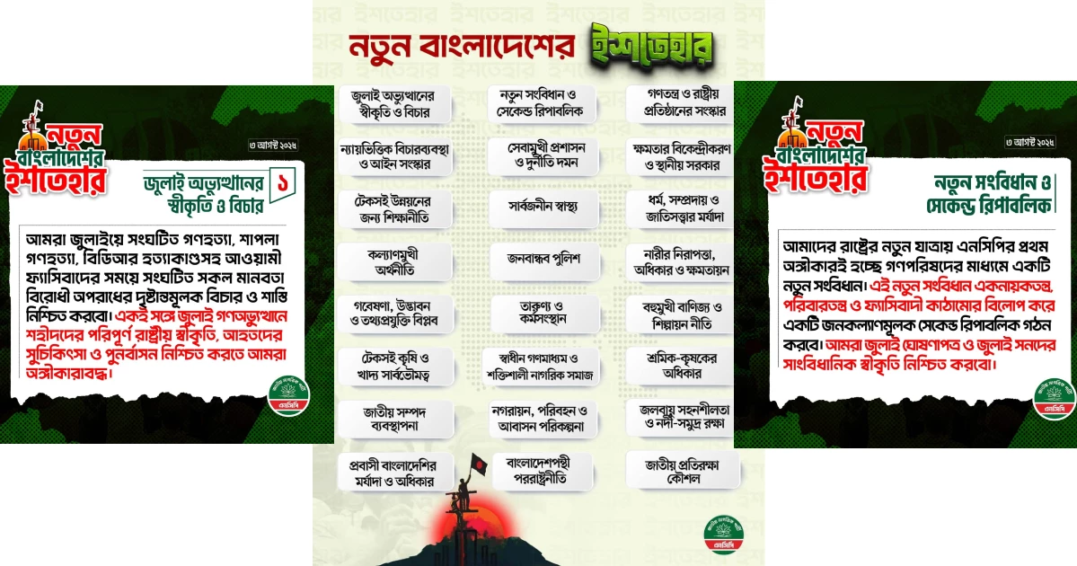 Nahid unveils NCP`s 24-point manifesto envisioning `new Bangladesh`