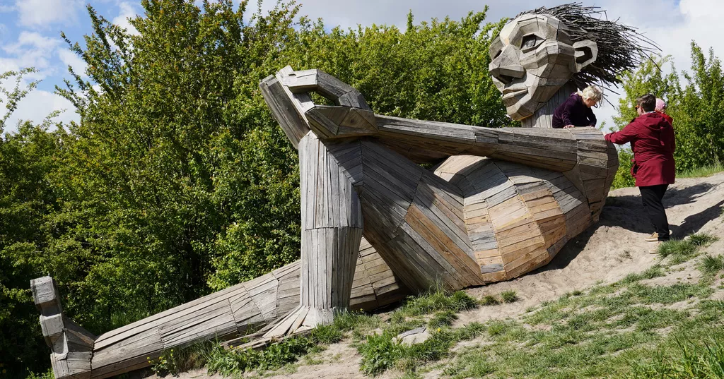 Danish artist Thomas Dambo brings recycled trolls into museum debut in Copenhagen