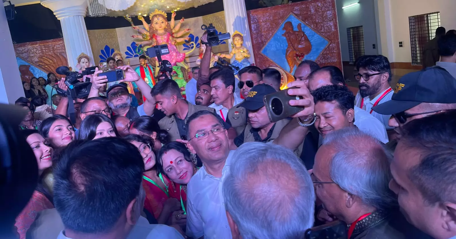 PM visits Durga Puja mandap at Rangpur’s historic Radha Gobinda Dharmasabha Temple