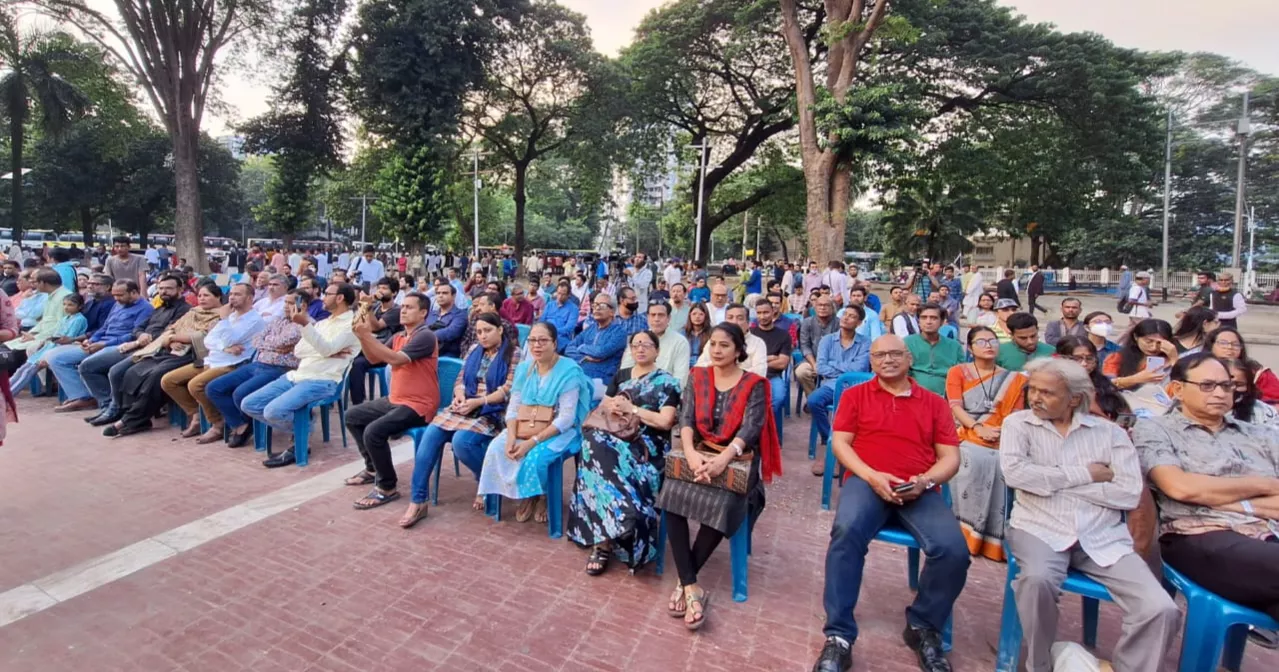 Sammilita Sangskritik Jote protests against Israel's attacks on Palestinians in Gaza