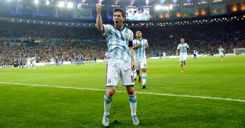 Photos of Lionel Messi at 6 World Cups from 2006