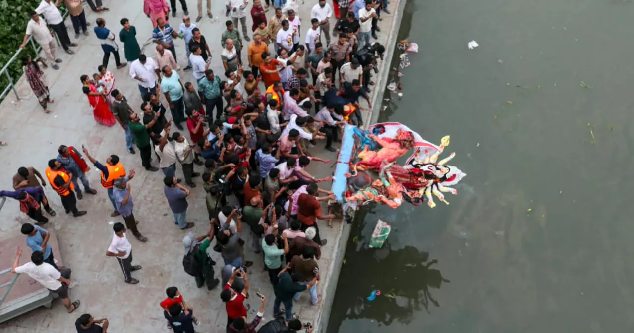 Durga Puja ends with immersion of idols