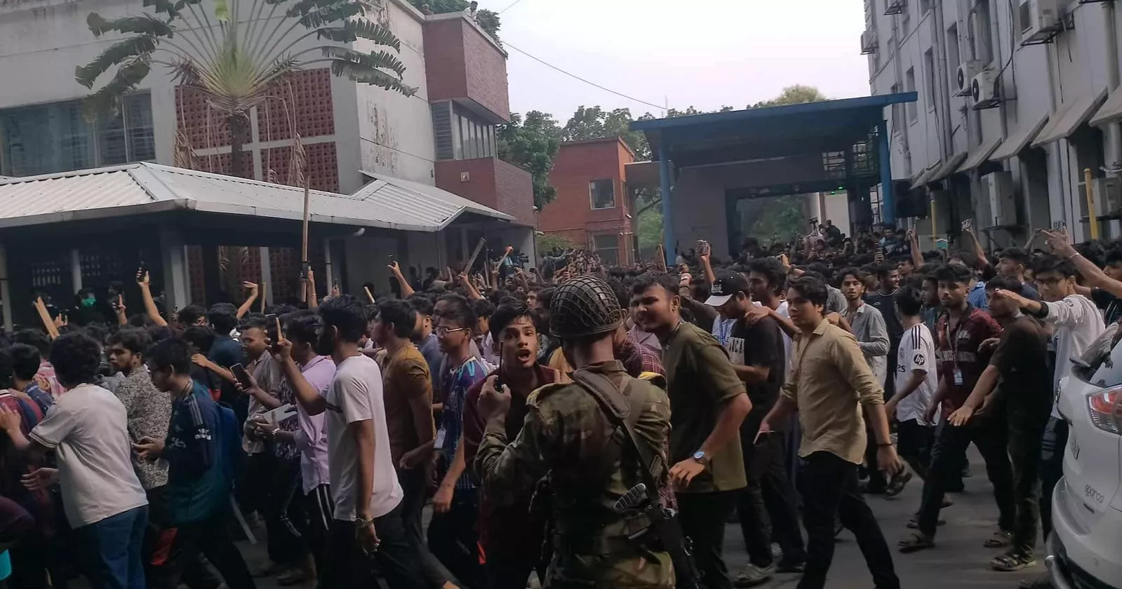 Students storm Bangladesh Secretariat breaking open gate amid intense protests
