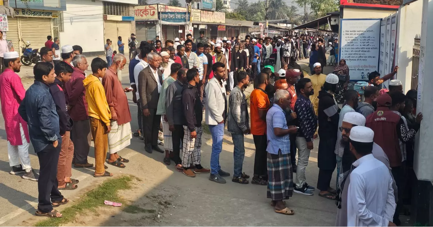 Festive mood marks peaceful start to national election across Bangladesh