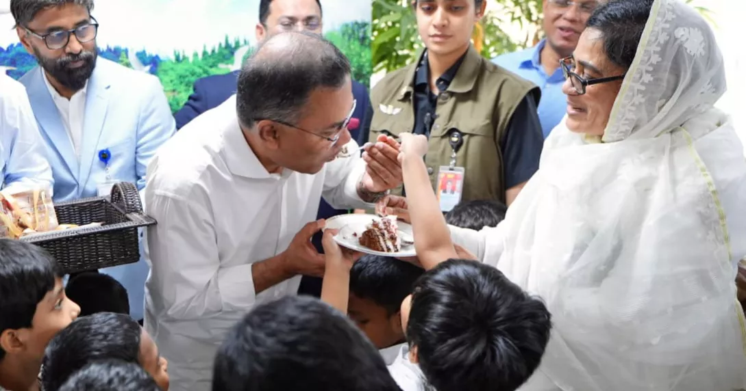 PM shares joyful moments with children at Bhumi Bhaban day-care centre
