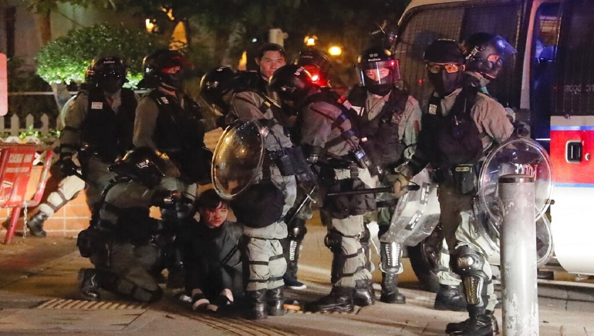 Hong Kong police say homemade bomb targeted officers