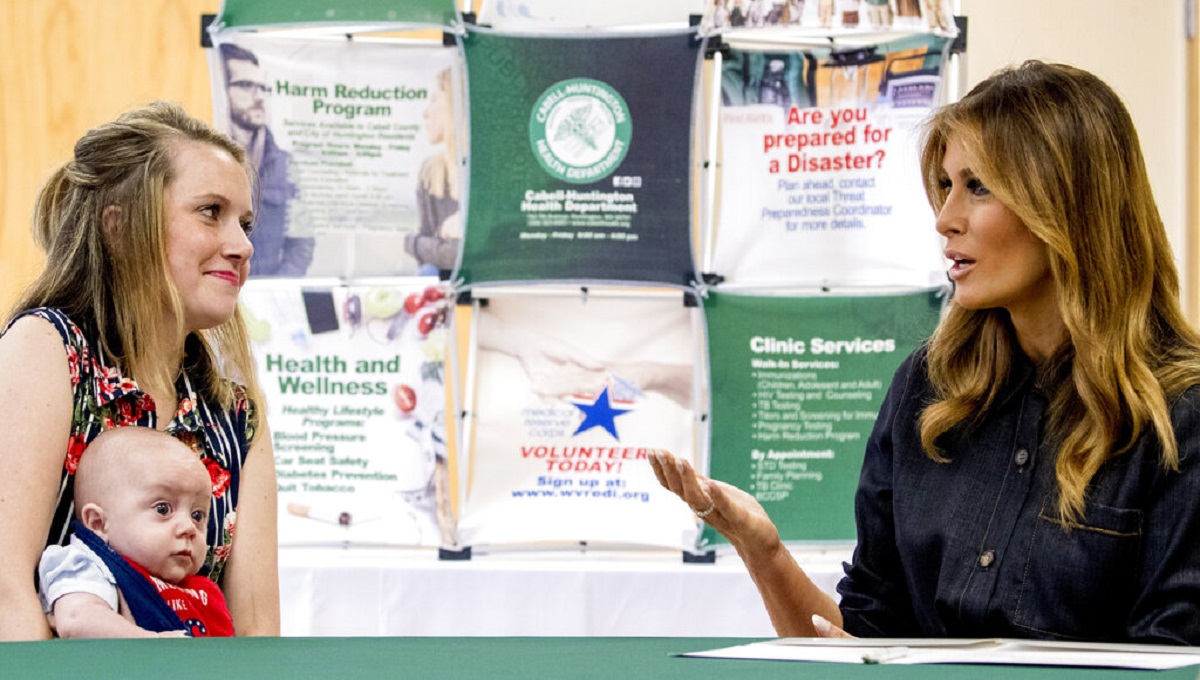 First lady Melania Trump in West Virginia for opioid talk