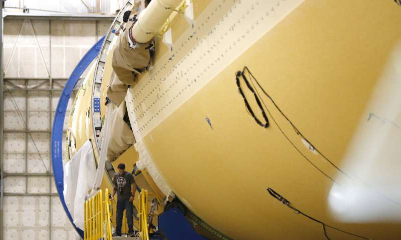 Top NASA official gets look at next moon rocket