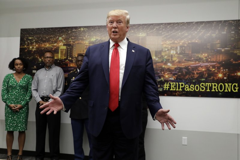Protesters chant as Trump visits Dayton, El Paso